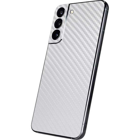 White Carbon Fiber Specialty Texture Material Galaxy S22 Plus Skin